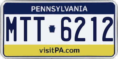 PA license plate MTT6212