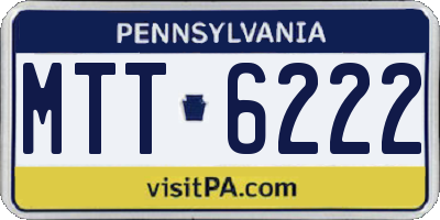 PA license plate MTT6222