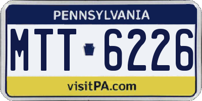 PA license plate MTT6226