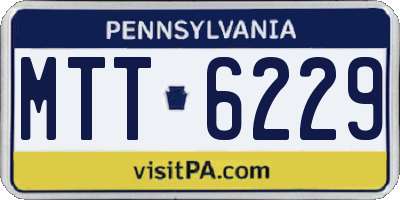 PA license plate MTT6229