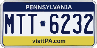 PA license plate MTT6232