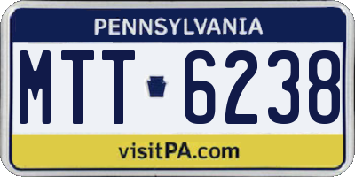 PA license plate MTT6238