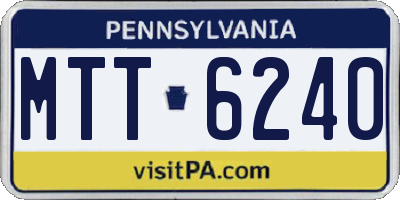 PA license plate MTT6240