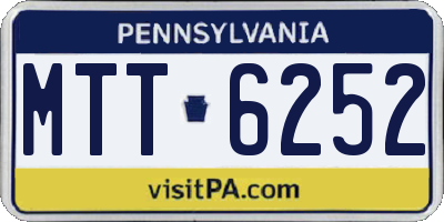PA license plate MTT6252
