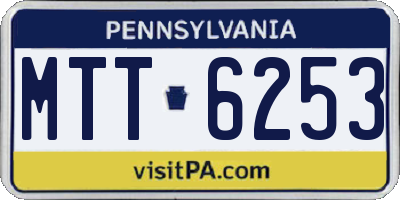 PA license plate MTT6253