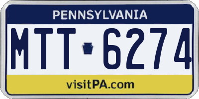 PA license plate MTT6274