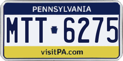 PA license plate MTT6275