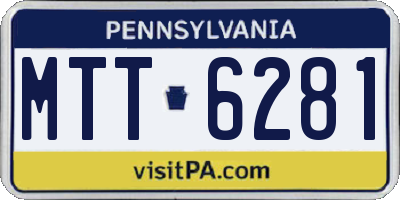 PA license plate MTT6281