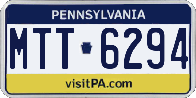 PA license plate MTT6294