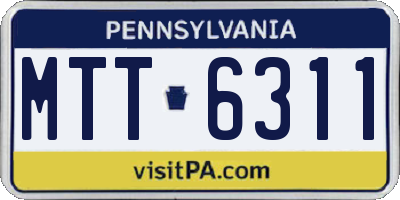 PA license plate MTT6311