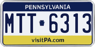 PA license plate MTT6313