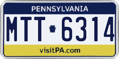 PA license plate MTT6314