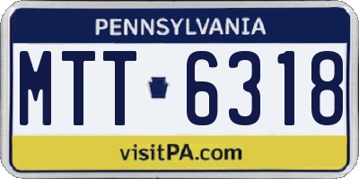 PA license plate MTT6318