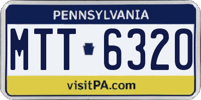 PA license plate MTT6320