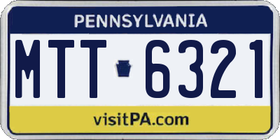 PA license plate MTT6321