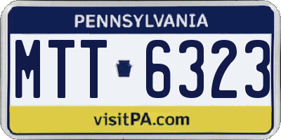 PA license plate MTT6323