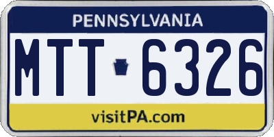 PA license plate MTT6326