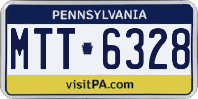 PA license plate MTT6328