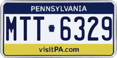 PA license plate MTT6329