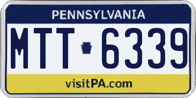 PA license plate MTT6339