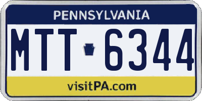 PA license plate MTT6344