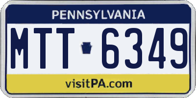 PA license plate MTT6349