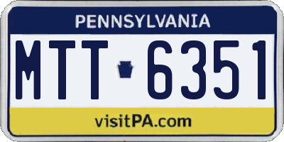 PA license plate MTT6351