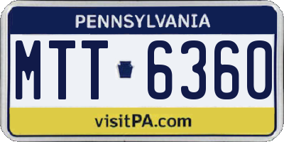 PA license plate MTT6360