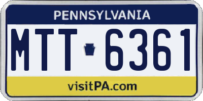 PA license plate MTT6361