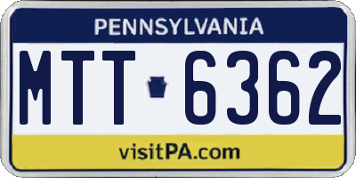 PA license plate MTT6362