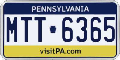 PA license plate MTT6365