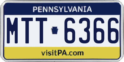 PA license plate MTT6366