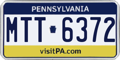 PA license plate MTT6372