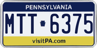 PA license plate MTT6375