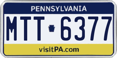 PA license plate MTT6377