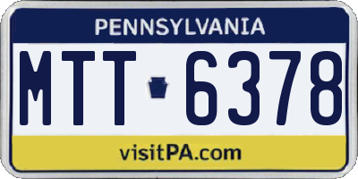 PA license plate MTT6378