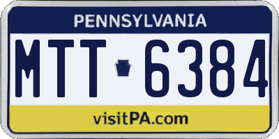 PA license plate MTT6384