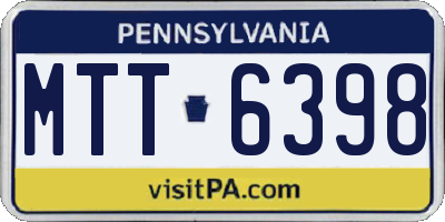PA license plate MTT6398