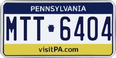 PA license plate MTT6404