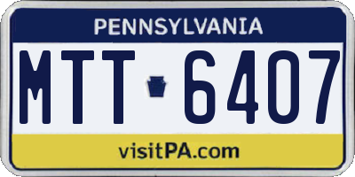 PA license plate MTT6407