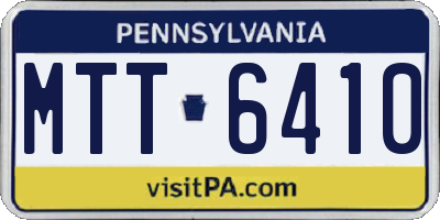 PA license plate MTT6410