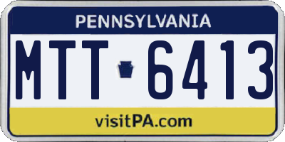 PA license plate MTT6413