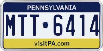 PA license plate MTT6414