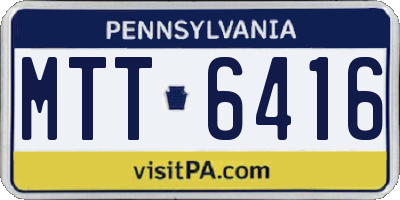 PA license plate MTT6416