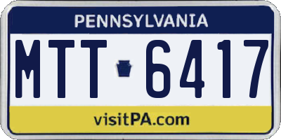PA license plate MTT6417