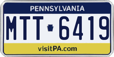 PA license plate MTT6419