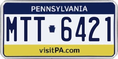 PA license plate MTT6421