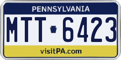 PA license plate MTT6423