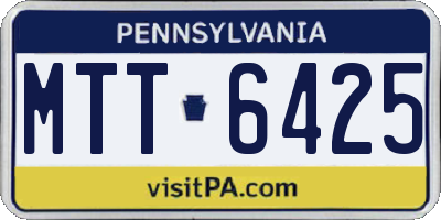 PA license plate MTT6425