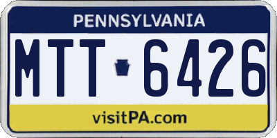 PA license plate MTT6426